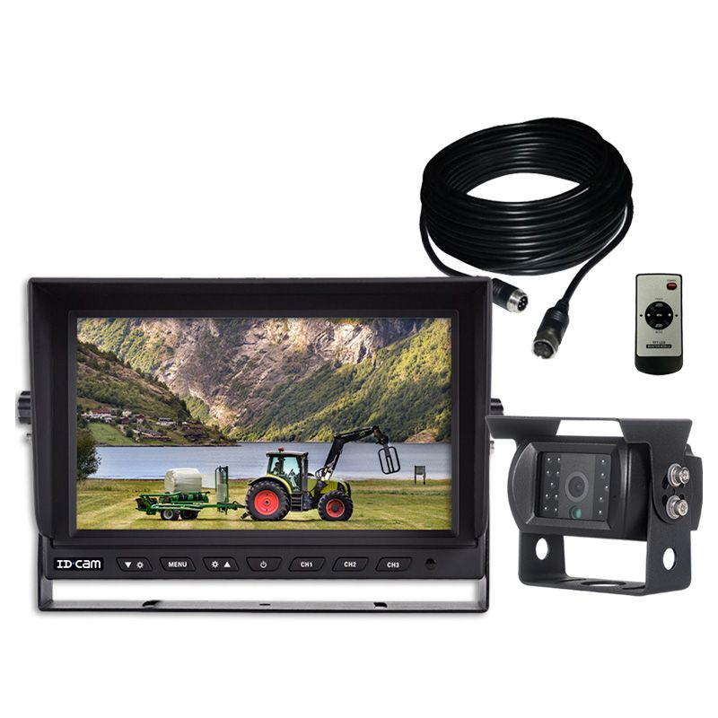 Kit moniteur 9" avec 3 entrées caméra, une caméra, une rallonge et une télécommande
