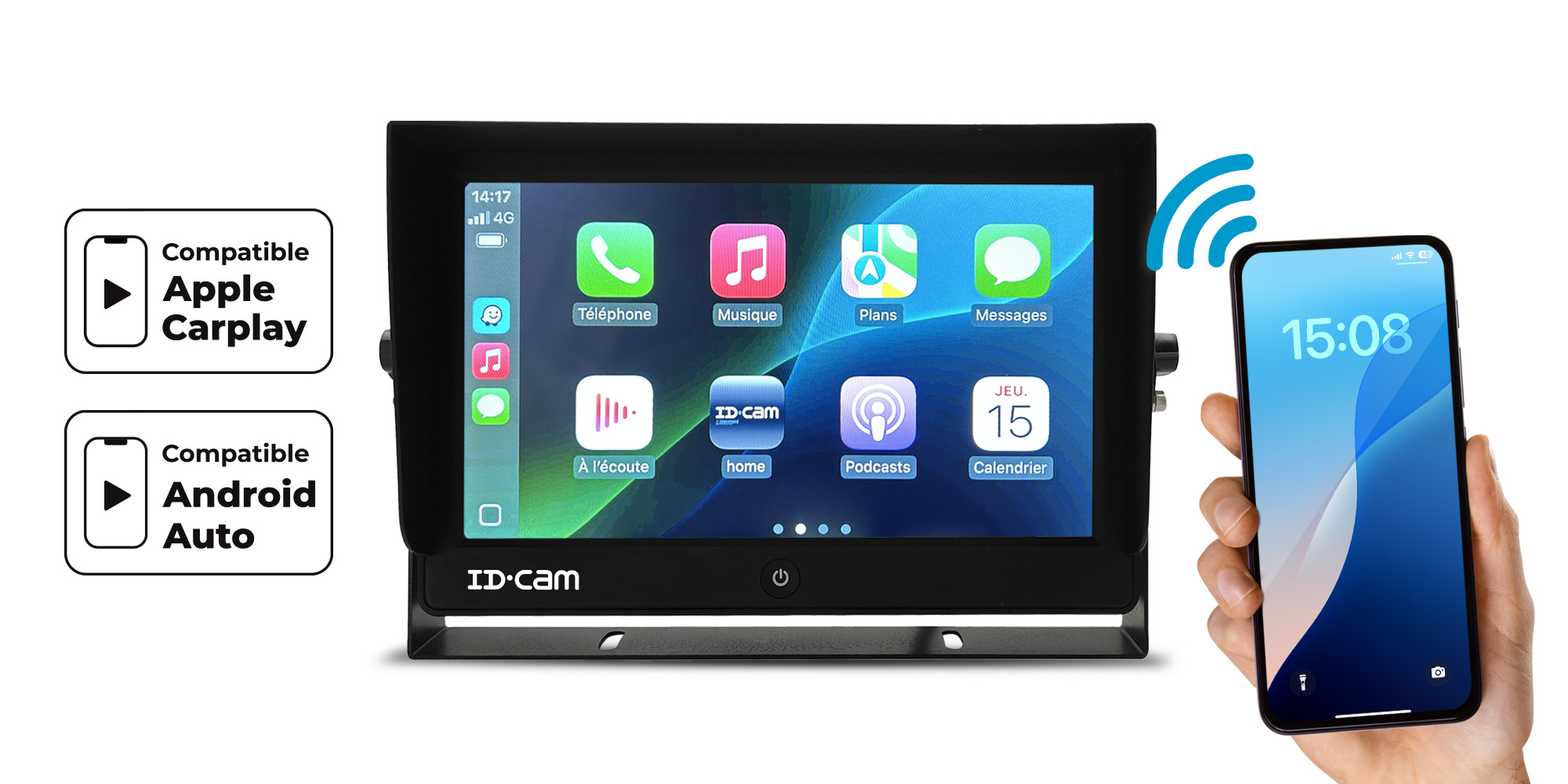 ID.Cam Connect - moniteur compatible Apple Carplay et Android Auto