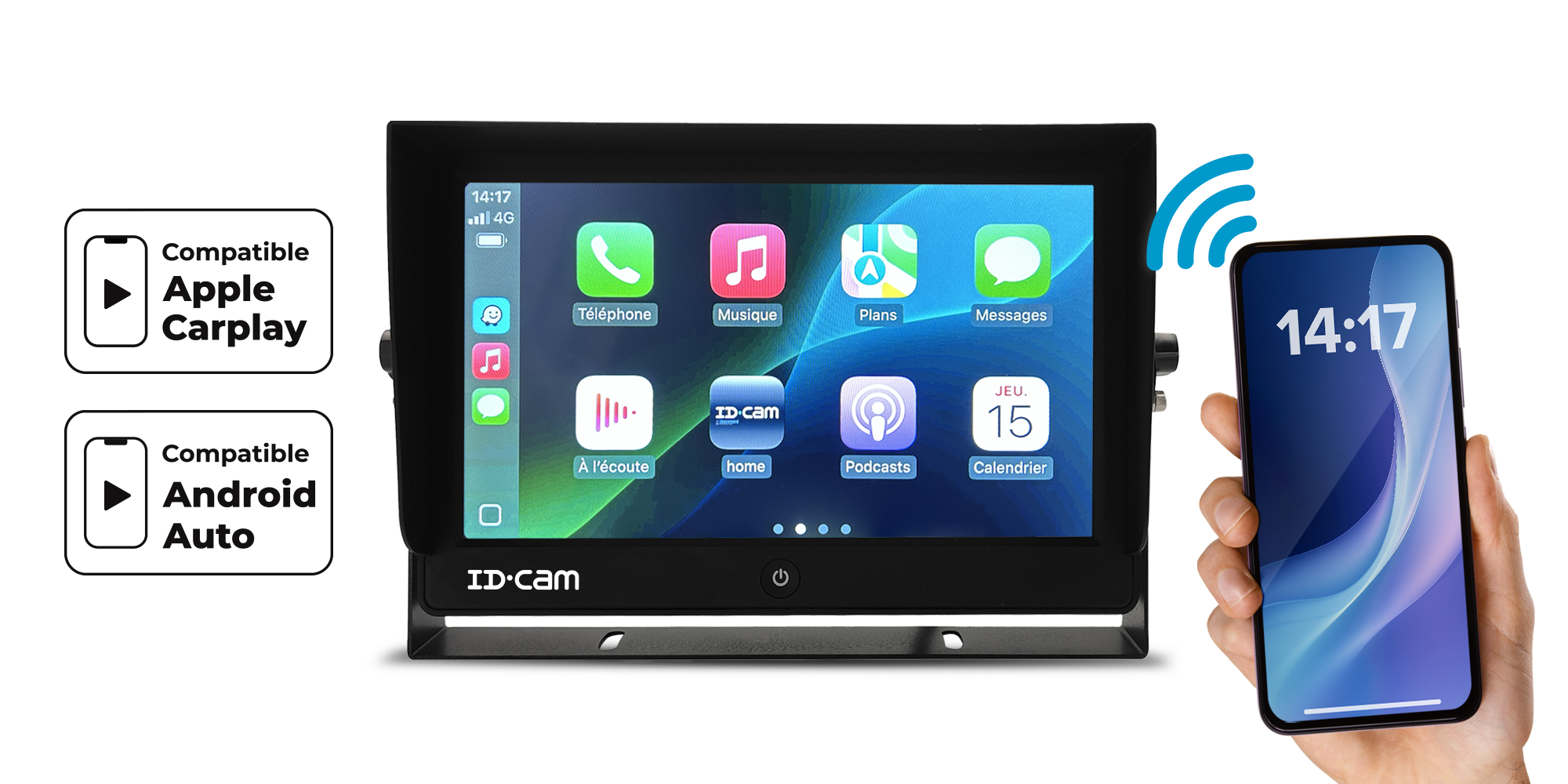 ID.Cam Connect - moniteur compatible Apple Carplay et Android Auto