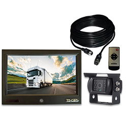 Kit moniteur caméra de recul 7 pouces résolution HD caméra noir 100°