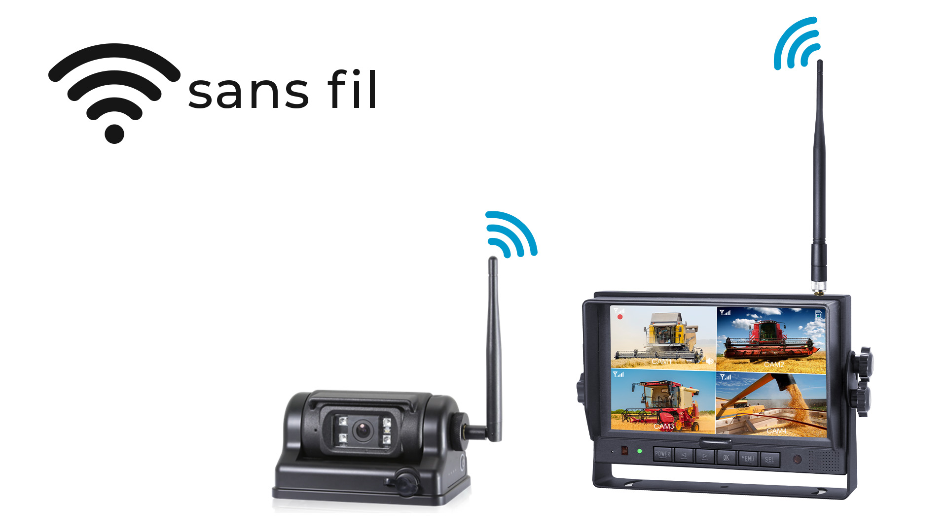 Kit sans fil 7 pouces avec caméra IDCAM130HDBSF magnétique sur batterie