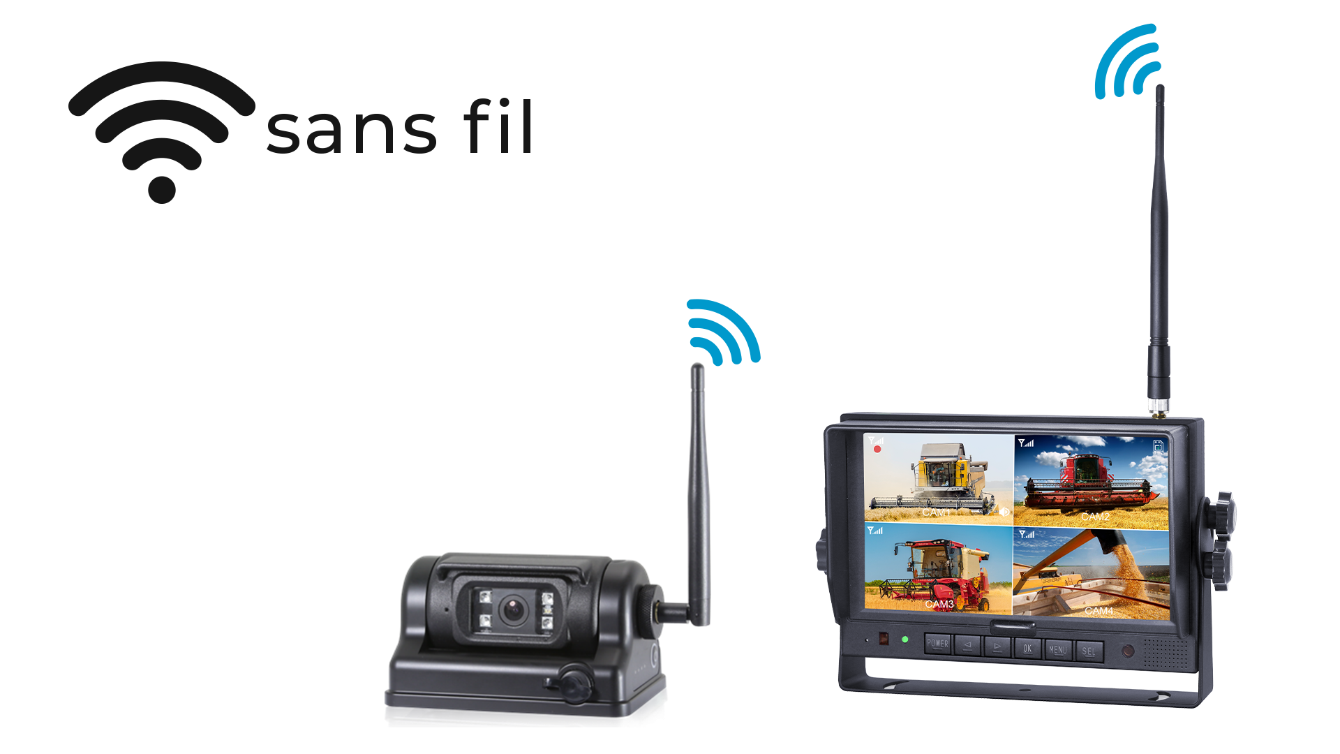 Kit sans fil 7 pouces avec caméra IDCAM130HDBSF magnétique sur batterie