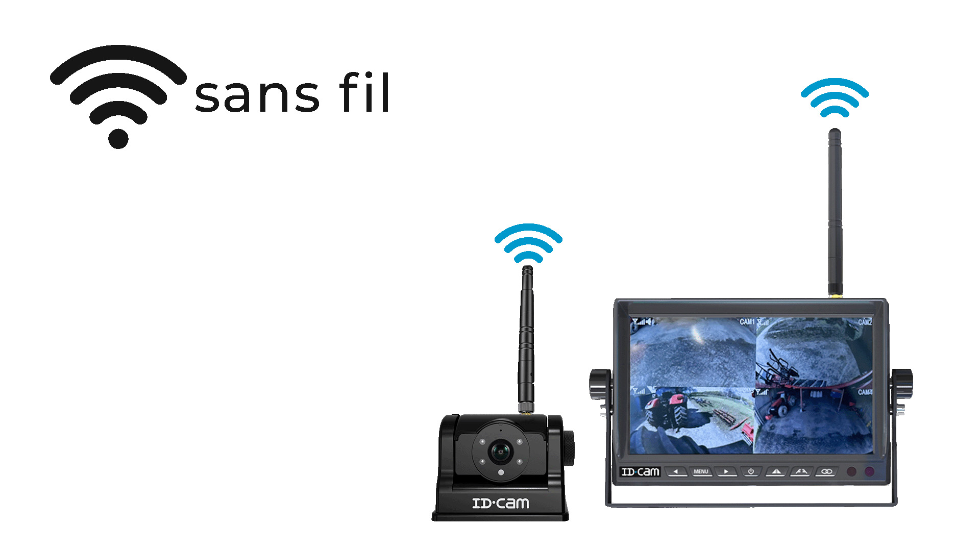 Kit sans fil 7 pouces avec caméra IDCAM130HDBSF magnétique sur batterie