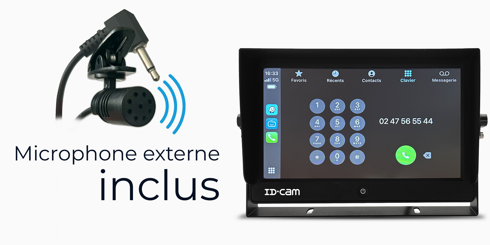 Microphone déporté inclus