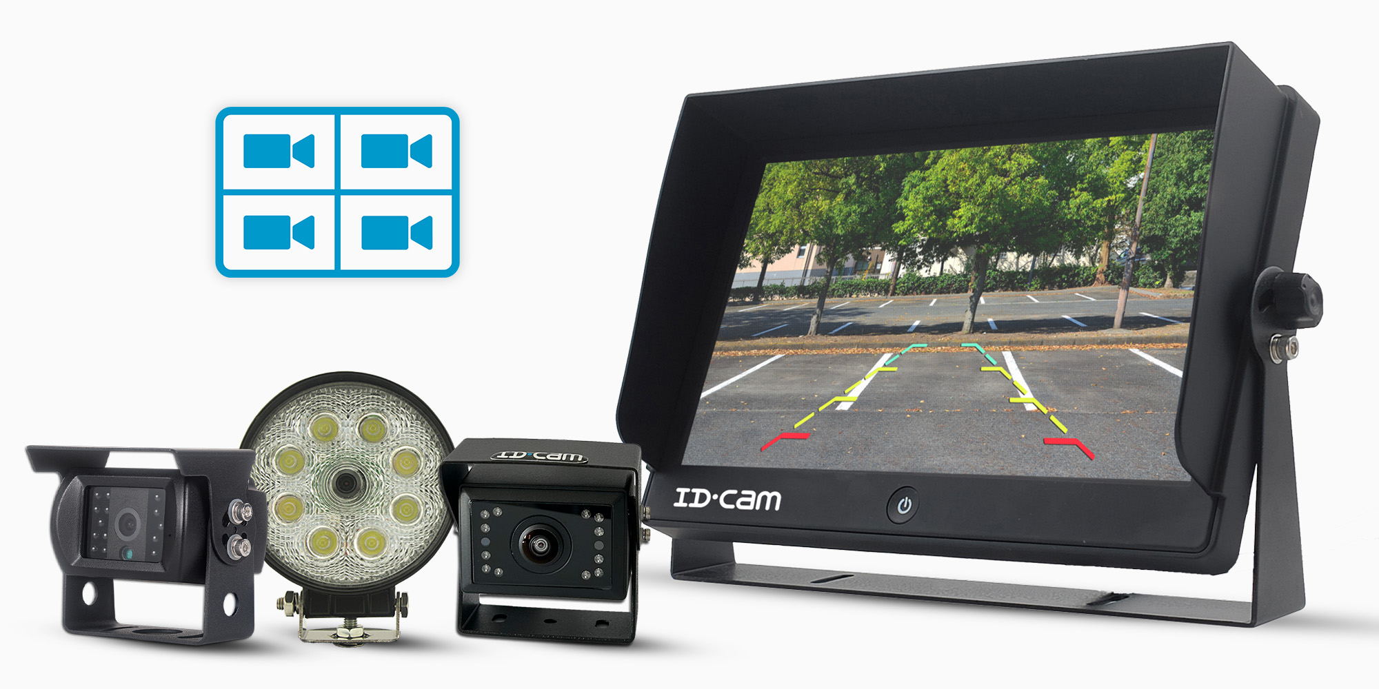 moniteur Quad 4 entrées caméra