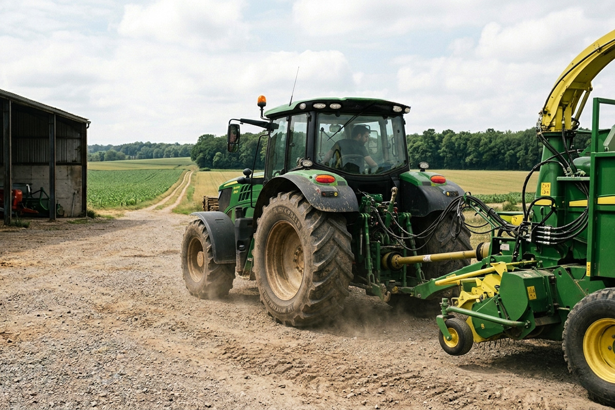 Caméra de recul sur tracteur agricole pour reculer