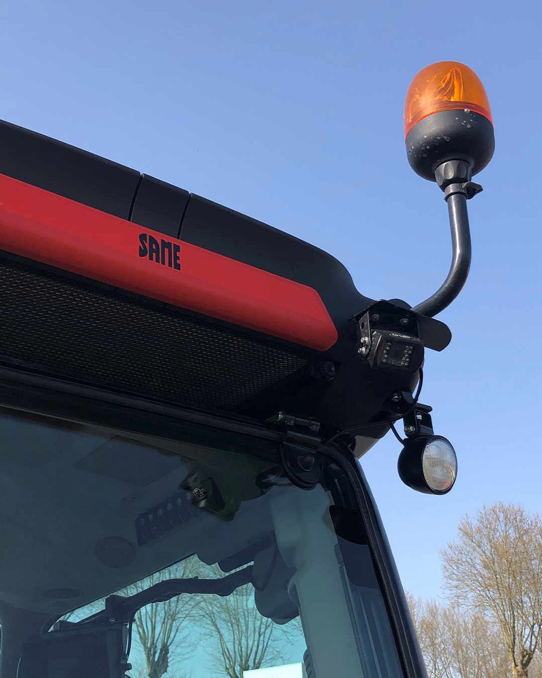Caméra de recul filaire sur tracteur agricole