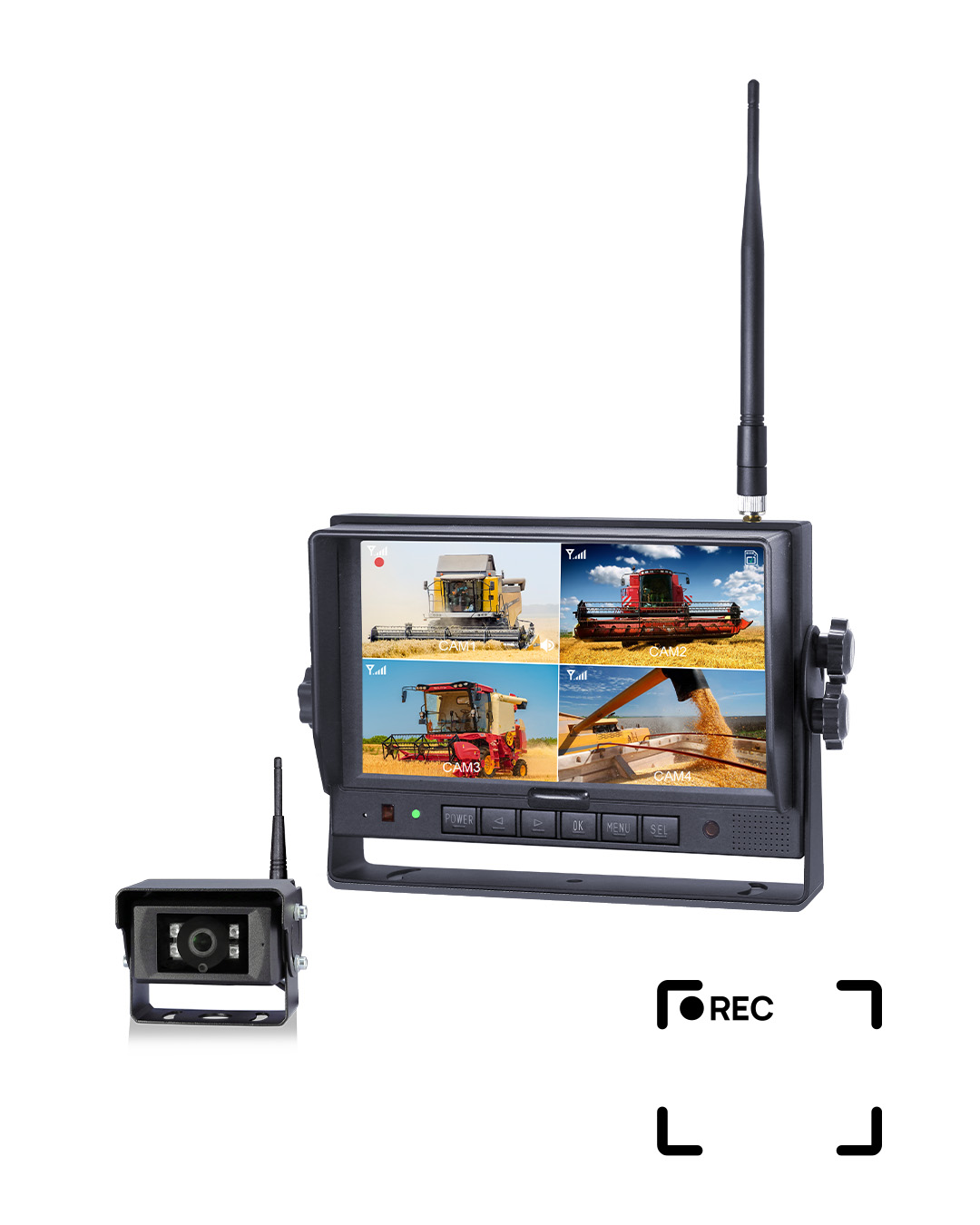 Kit caméra de recul sans fil et écran sans fil gamme pro enregistrement sur carte SD