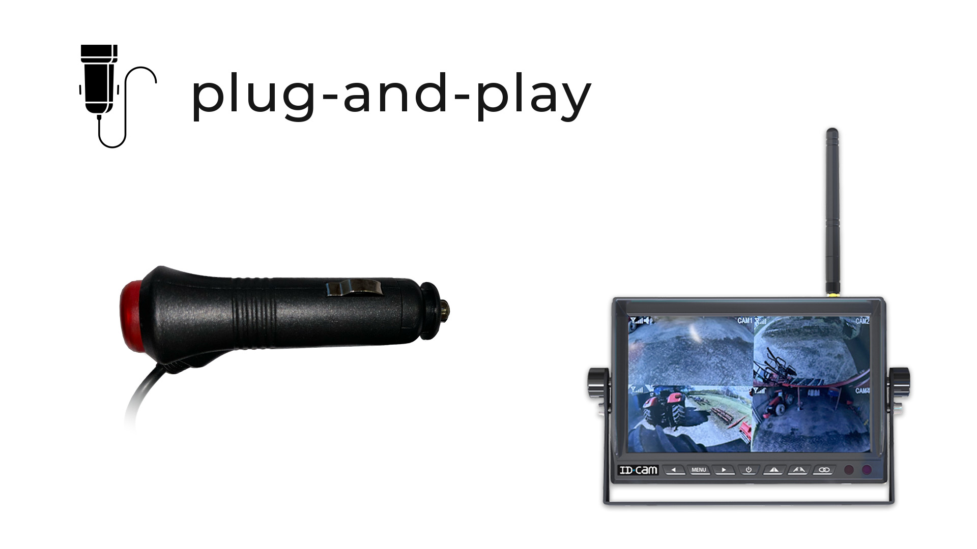 Moniteur plug-and-play, branchez le directement sur via allume-cigare