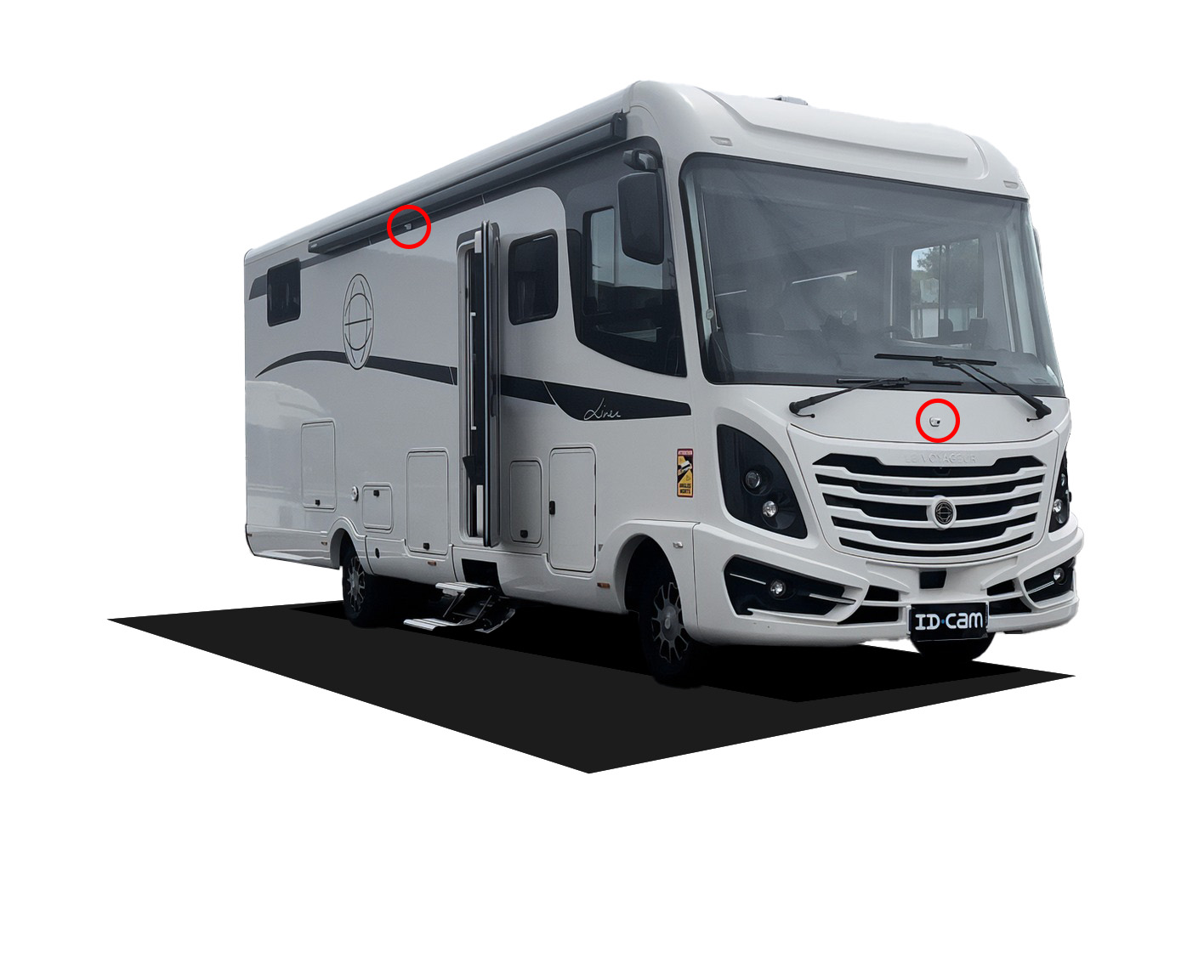 Des caméras de 210° chacune discrètes qui s'intégrent parfaitement au design du véhicule