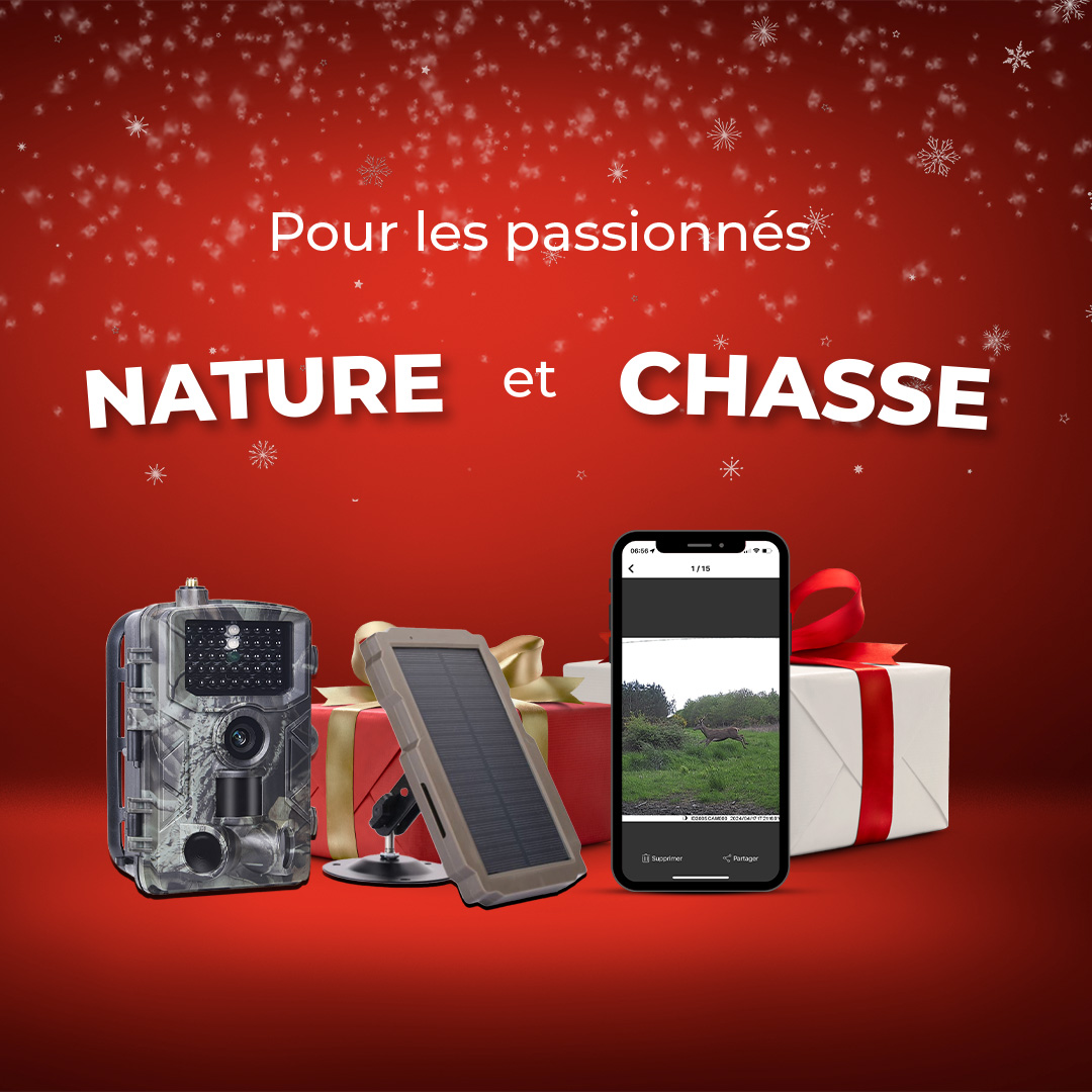 Idée cadeau Noël pour les passionnés de la nature et de la chasse, caméras de surveillance connectée ou via carte SD, piège photo