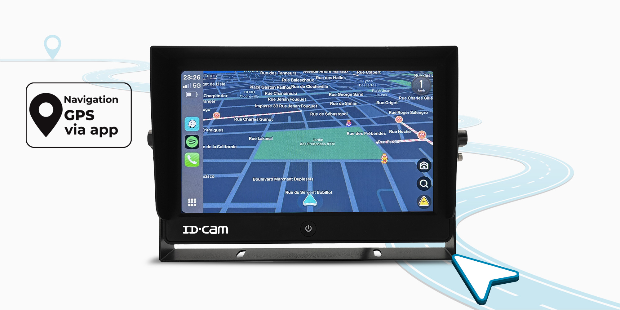 Navigation GPS via vos applications sur écran de 10 pouces