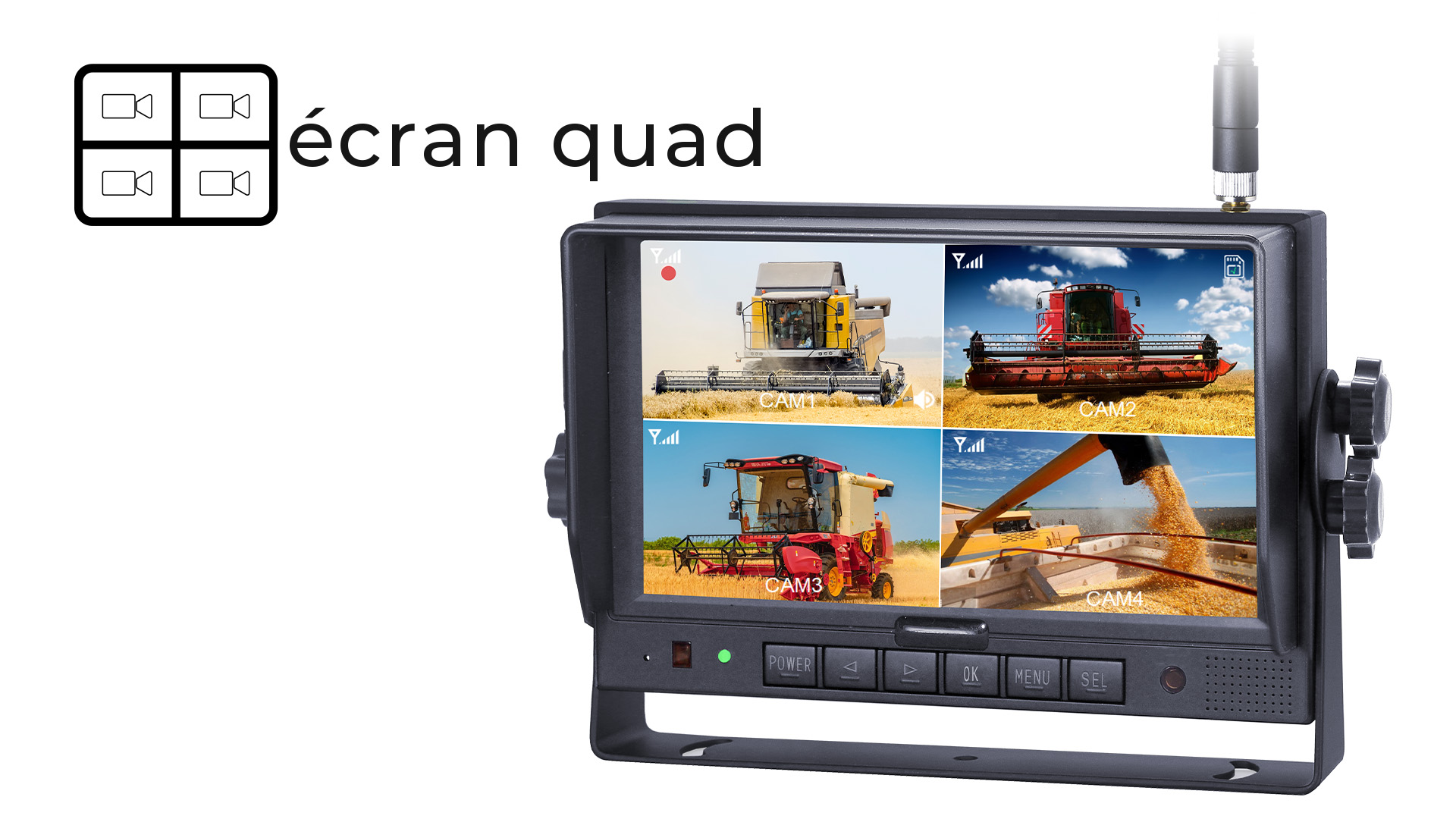 Affichage simultané de 4 caméras