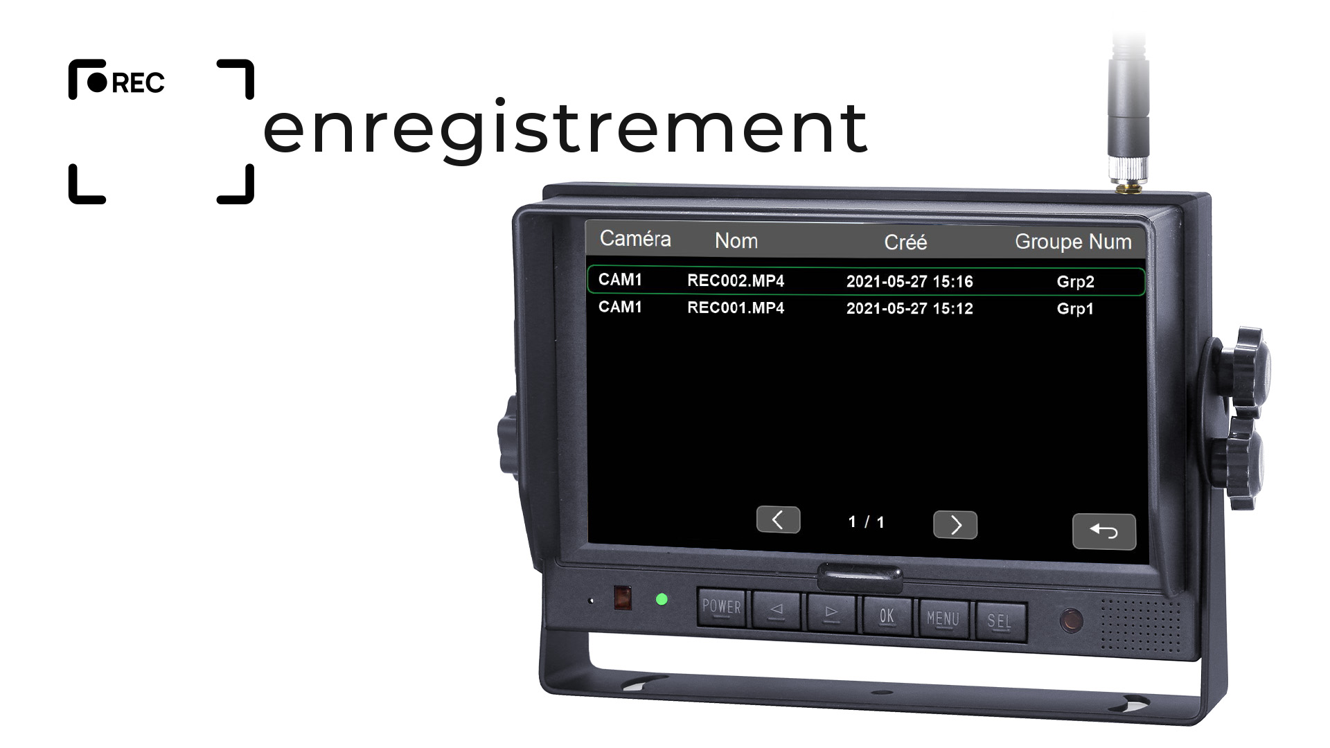 Enregistrement sur carte SD des images