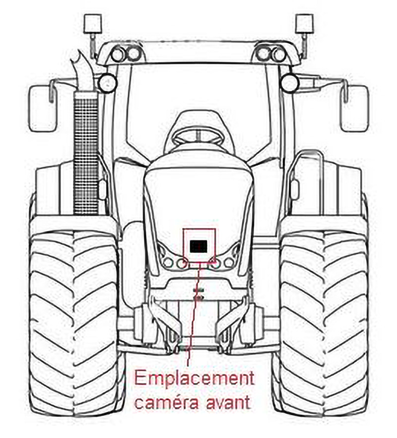 Intégration de la caméra avant du kit 360° sur un tracteur