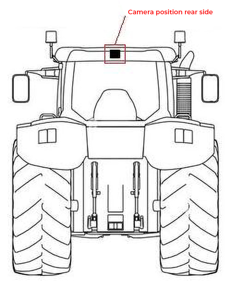 Integration of the 360° kit rear camera on a tractor