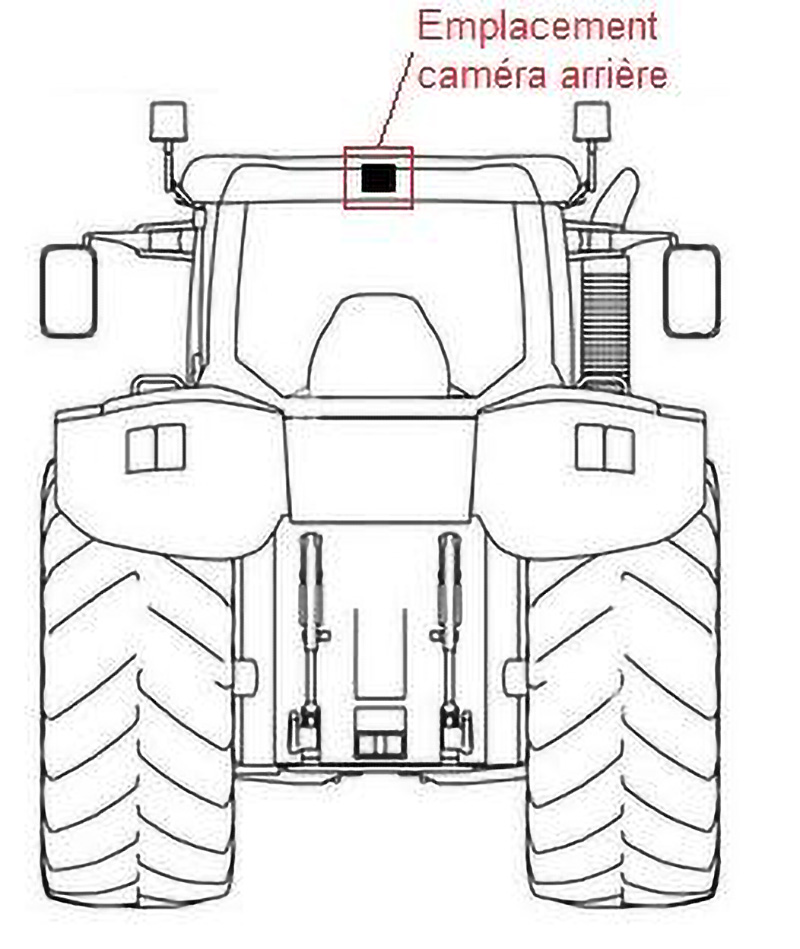 Intégration de la caméra arrière du kit 360° sur un tracteur