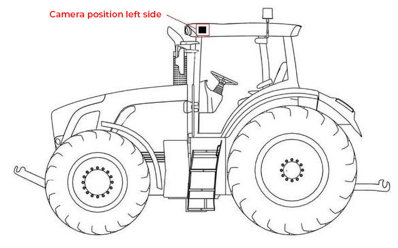Integration of the 360° kit side cameras on a tractor - left camera
