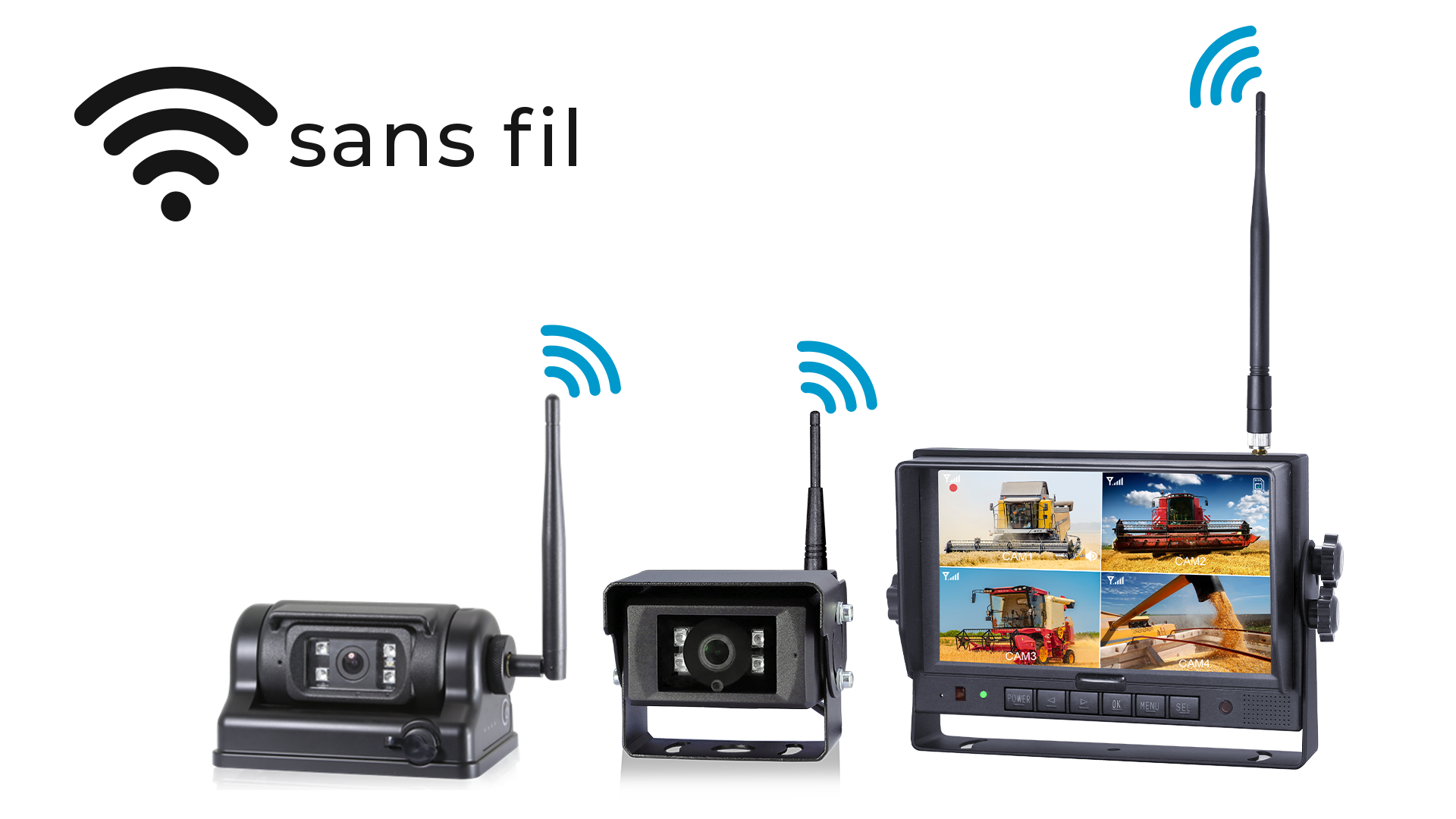 Moniteur sans fil 7 pouces compatible avec les caméras IDCAM130HDBSF et IDCAM130HDSF